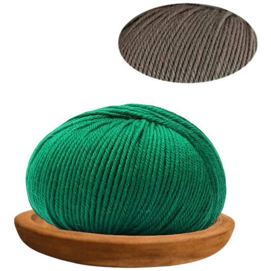 Light Dark Green 100% Merino Wool Yarn, 4 Strands, 140 Yards 50g/1.76oz, 6-Ply Soft Yarn for Knitting & Crocheting