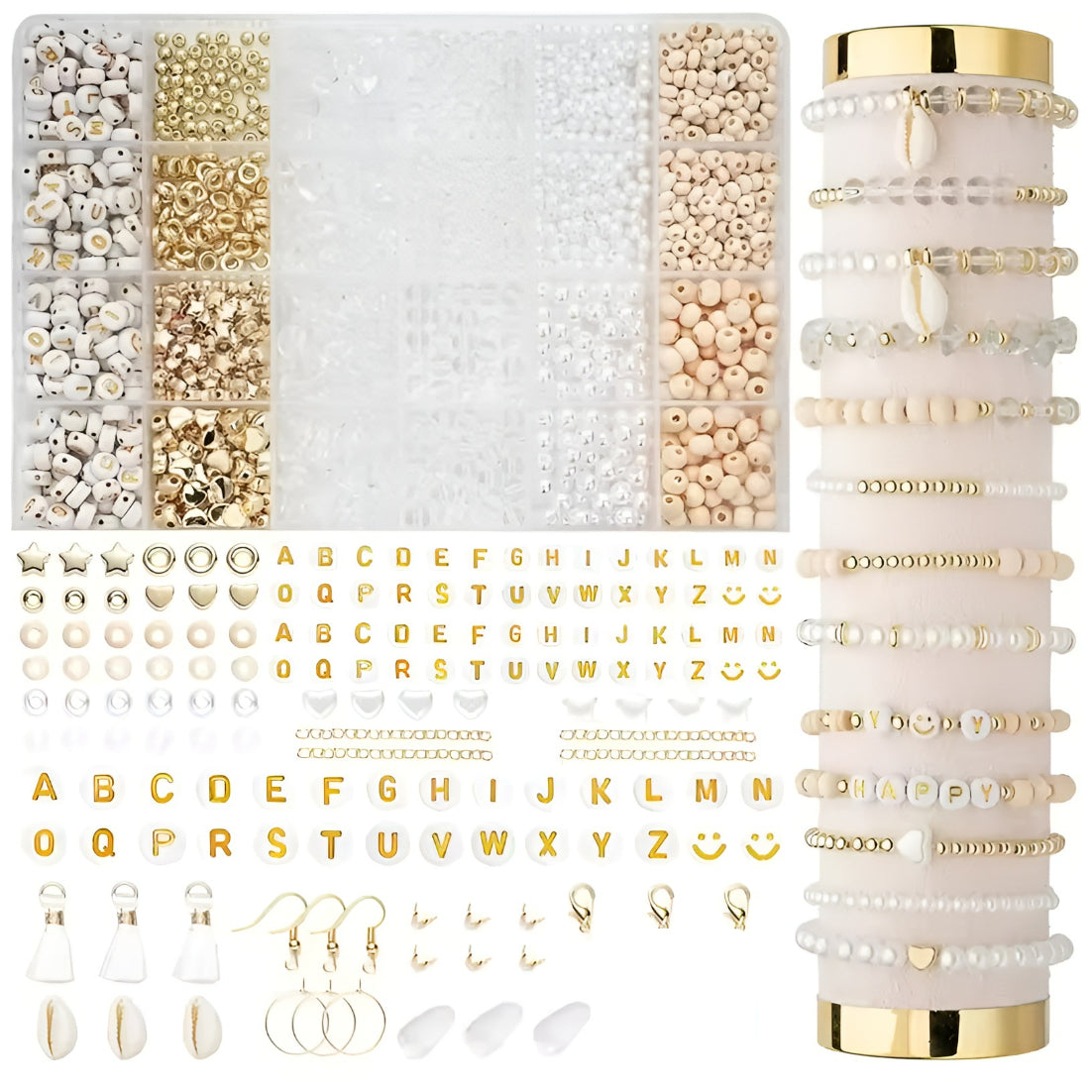 Natural Stone Beads Jewelry Making Kit Irregular Gemstone Supplies for DIY Bracelets Necklaces Earrings Adults