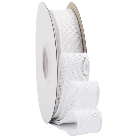 Burlap Wired Edge Ribbon 1.5 Inch x 10 Yards Natural Solid for Bows, Wreaths, and Decorations