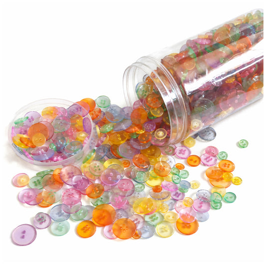 Assorted Resin Buttons 800 to 1000 pcs 500g Pack with 2 Hole and 4 Hole Sizes for Sewing and DIY Crafts