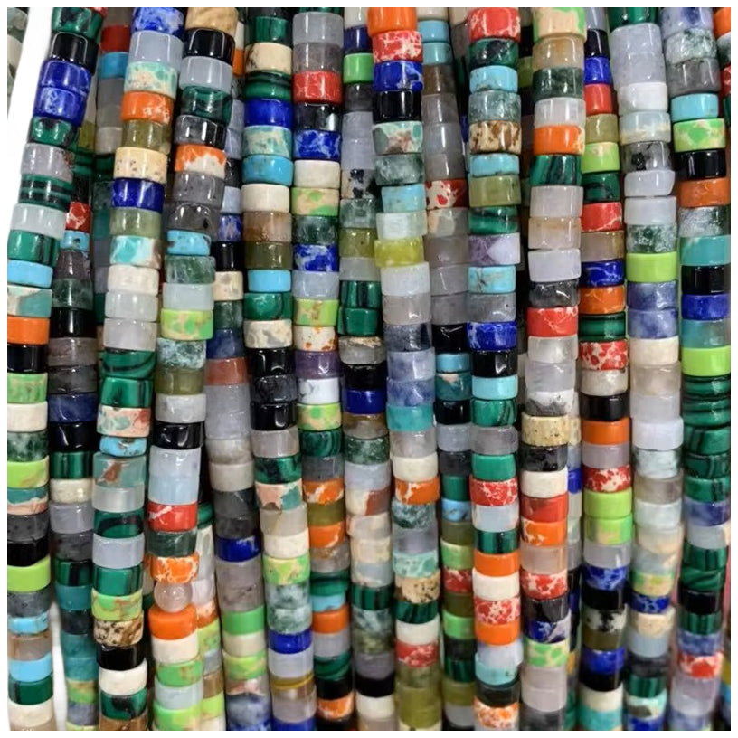 Natural Spacer Beads 4mm x 2mm Flat Round Gemstone Beads for Jewelry Making, Pack of 150