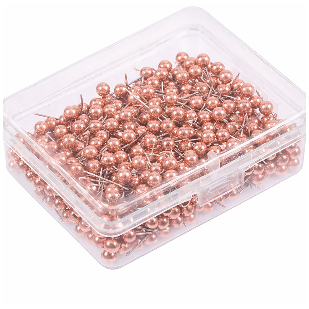 17mm Pearl Head Push Pins Decorative Thumb Tacks Round Short Pearl Pins for Crafts Wedding and Floral Arrangements, Pack of 200