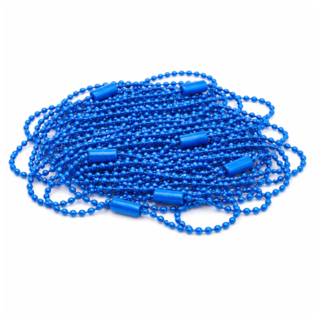 Ball Bead Chain Keychains 4.72 Inch Metal Dog Tag Chains with Connectors, Pack of 100