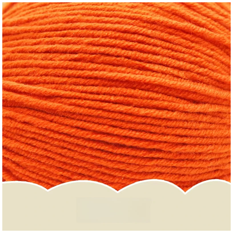 Red Orange Super Soft 4-Ply 50g/1.76oz, 180yds Cotton Acrylic Blend Yarn, Sport Weight for Sweaters, Dolls, and Baby Crochet