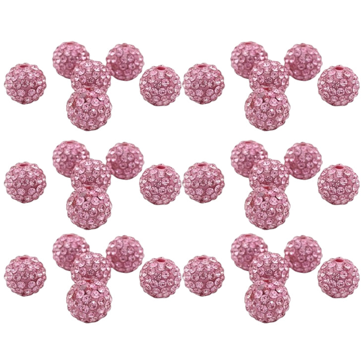 10mm White Rhinestone Beads for Jewelry Making Round Disco Crystal Beads for DIY Bracelets, Earrings and Necklaces