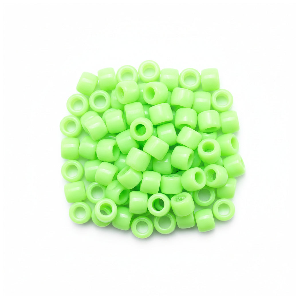 Pony Beads 6 x 9 mm Plastic Craft Beads for DIY Jewelry Hair and Decorations, Pack of 1200