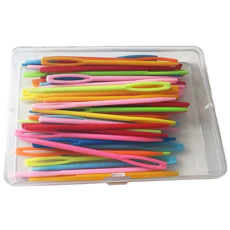 Plastic Yarn Sewing Needles With Storage Box for Knitting, Crochet, DIY Craft Stitching Projects Handmade, Pack of 50