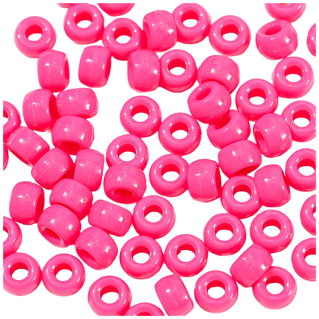 Pony Beads 6 x 9 mm Plastic Craft Beads for DIY Jewelry Hair and Decorations, Pack of 1200