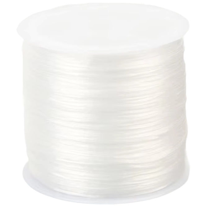0.8mm Transparent Crystal Elastic Cord for Beading, Bracelets, and Jewelry Making, 60m Roll