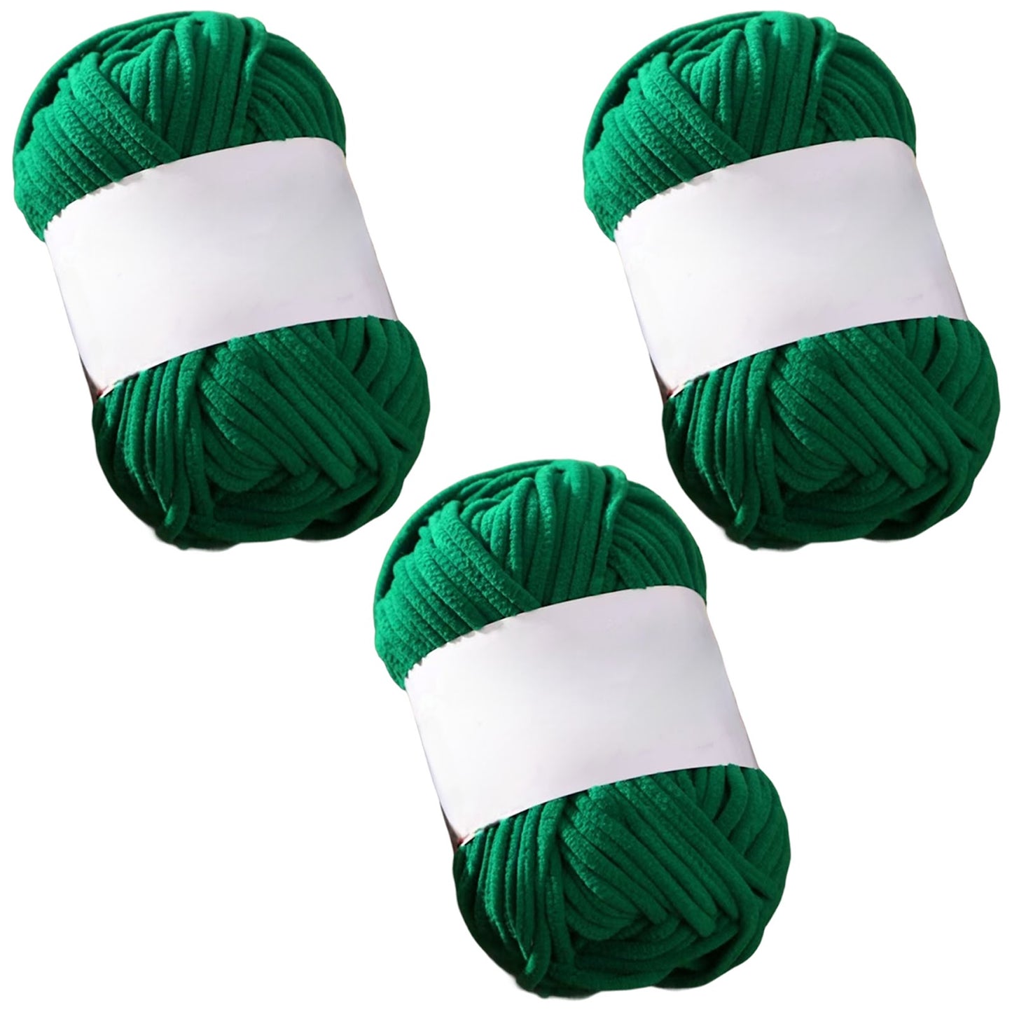 Soft Chenille Velvet Yarn for Crocheting Knitting Weaving Blankets and DIY Craft Projects 50 Grams/1.76oz 93 yards, Pack of 3