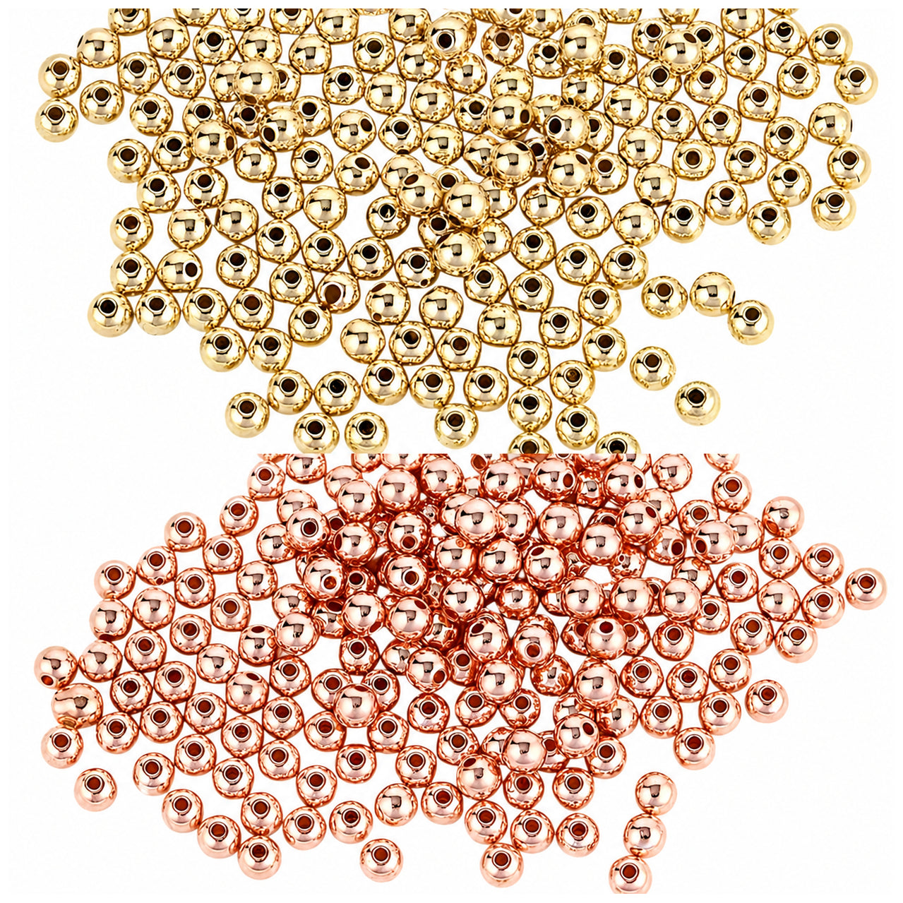 4mm Smooth Round Spacer Beads Coated Plastic Loose Ball Beads for Bracelet Jewelry Making