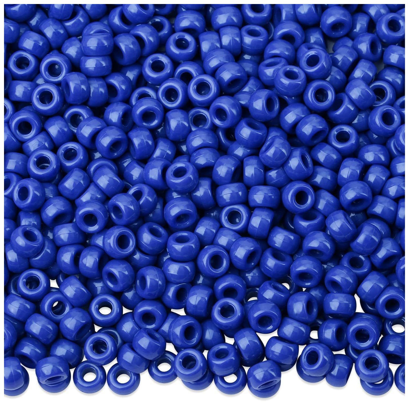 Plastic Pony Beads 6x9mm for Hair Braiding Bracelets Keychains and DIY Crafts, Pack of 300