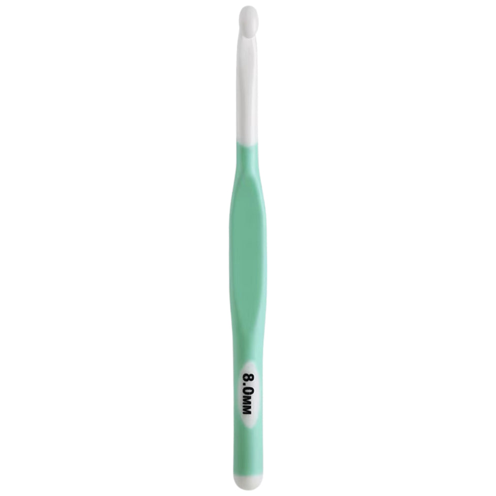 Ergonomic TPR Handle Crochet Hook – Large ABS Rubber Handle for Knitting & Weaving