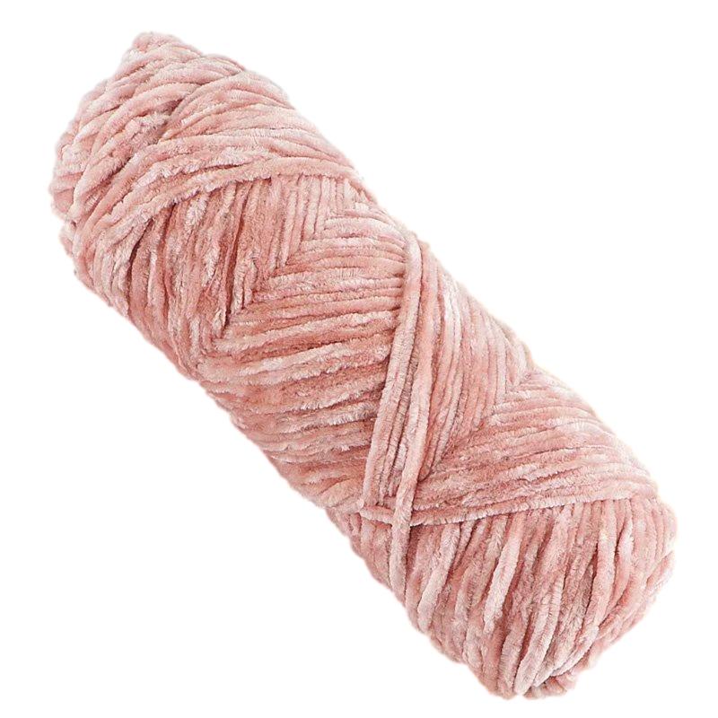 Skin Pink Thick Chenille Yarn for Knitting/Crochet, #5 Weight (120 Yards)