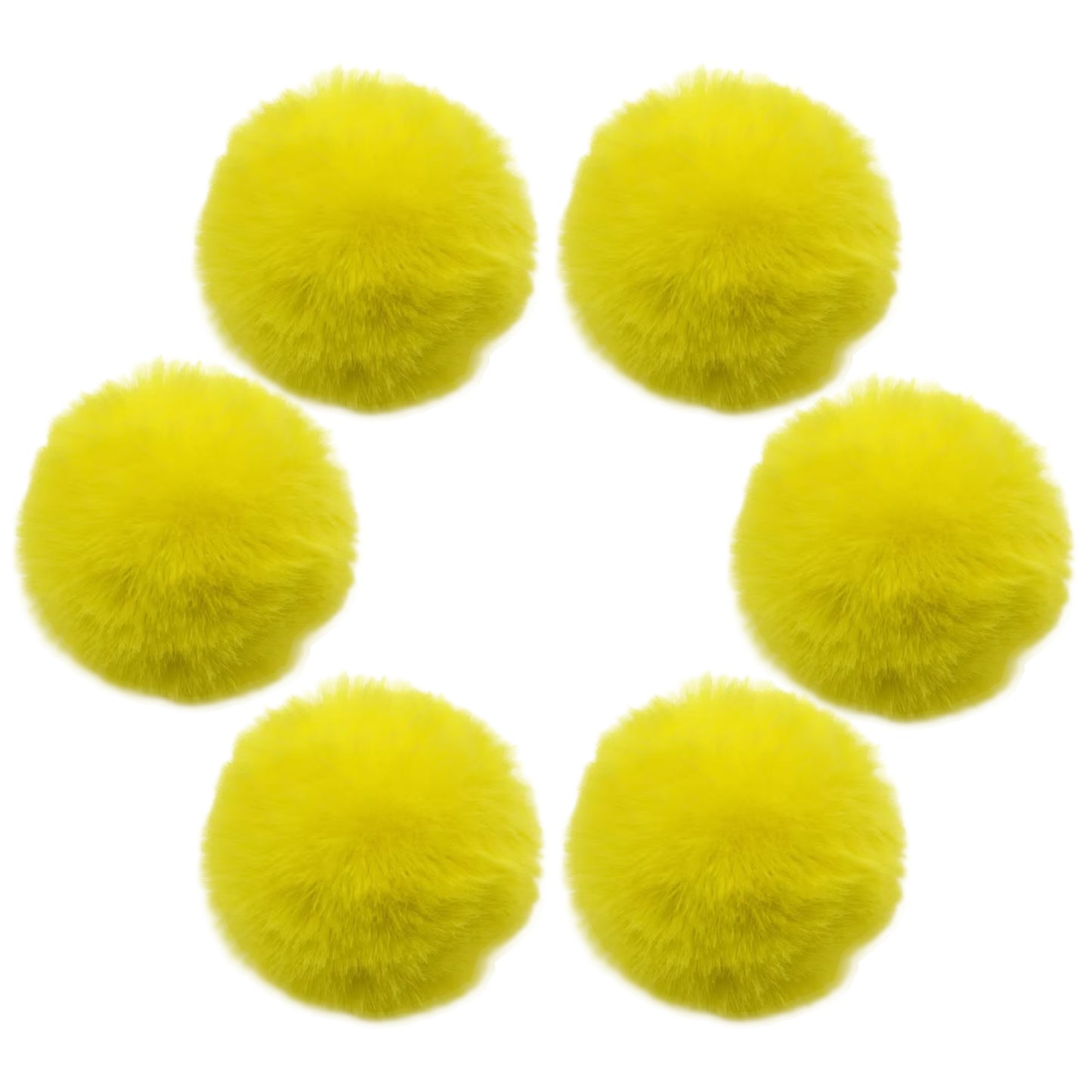 7.5cm Faux Rabbit Fur Ball for DIY Crafts, Keychains, and Decorations, 6-Pack