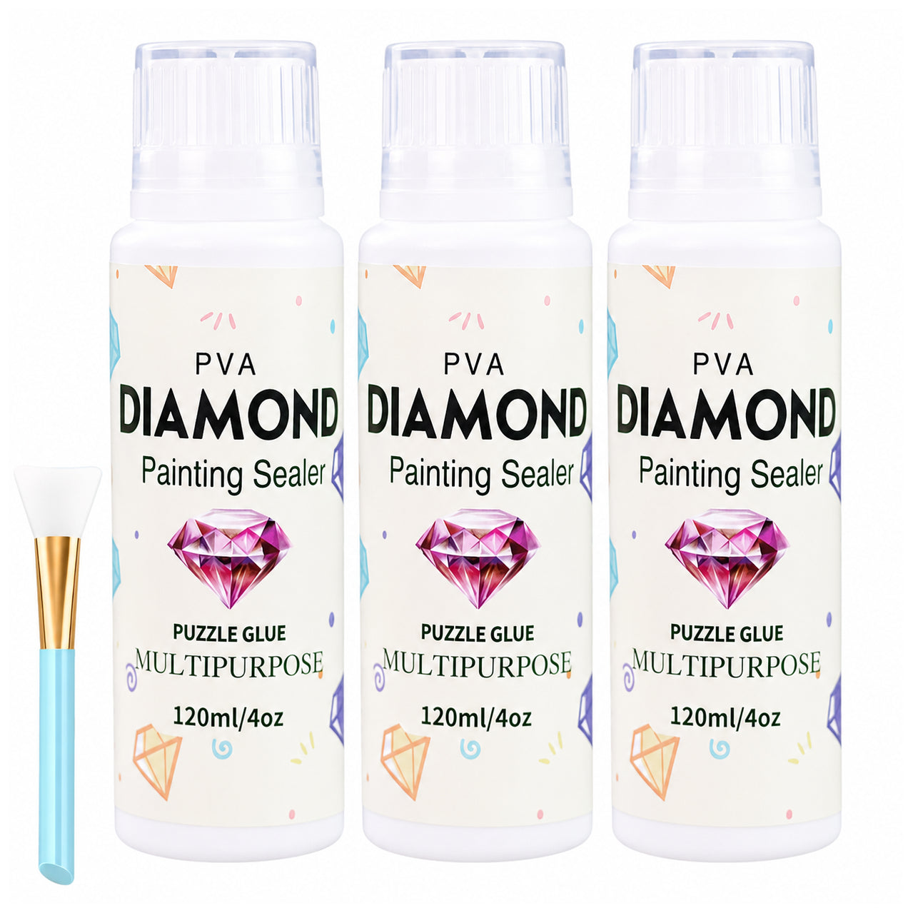 Diamond Painting Sealer Glue with Applicator 120 ML for Diamond Art and Adult Puzzle Protection