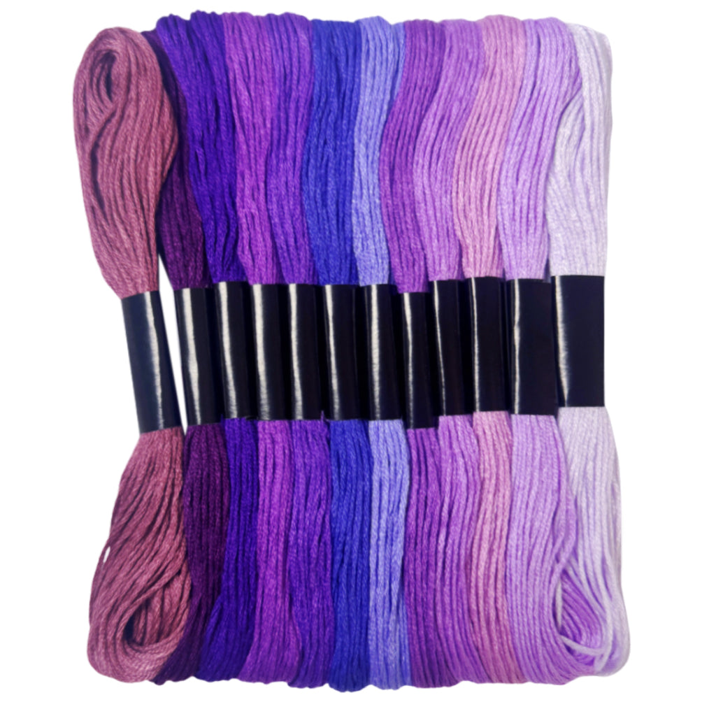 12 Shades Gradient Embroidery Floss, 8M Six-Strand Thread for Cross Stitch and Craft Projects