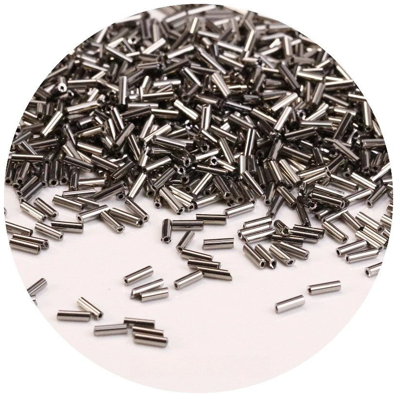 Glass Bugle Beads 2x6mm Mini Tube Seed Beads for Jewelry Making Crafts, Pack of 1200