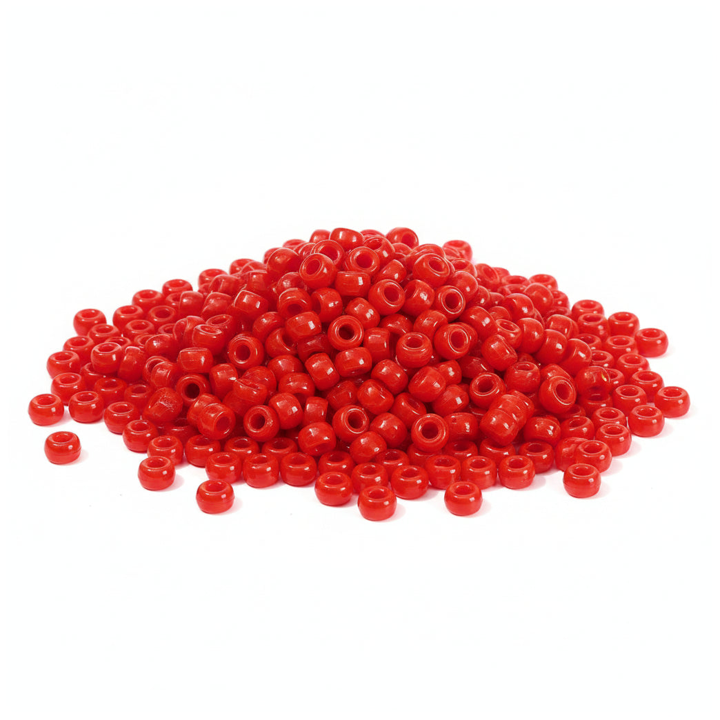 Pony Beads 6x9mm Plastic Beads for Friendship Bracelets Jewelry Making Keychains and DIY Crafts