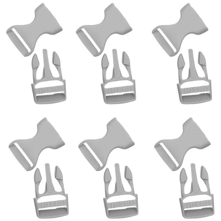 1 Inch Side Release Buckles Dual Adjustable Plastic Clips for Webbing Straps, Pack of 6
