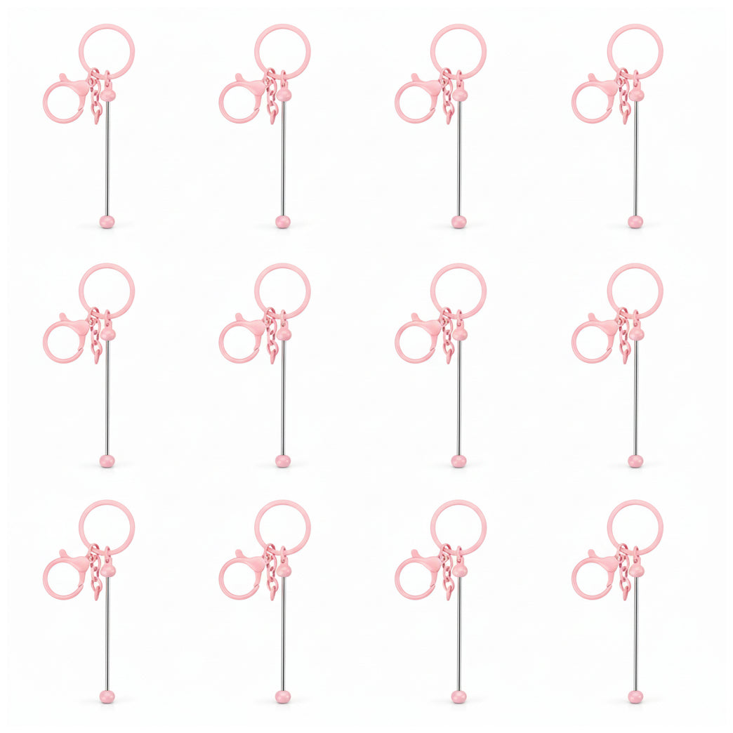 Beadable Keychain Bars Metal 14.8cm Blank Beaded Keychains for DIY Crafts Gifts and Jewelry Making