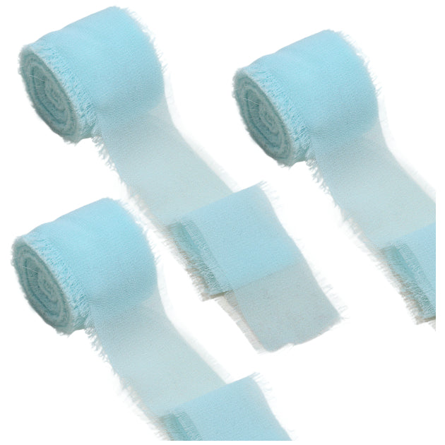 1.5 Inch Chiffon Ribbon 3 Rolls 15 Yards Total for Wedding Bouquets and Floral Decorations