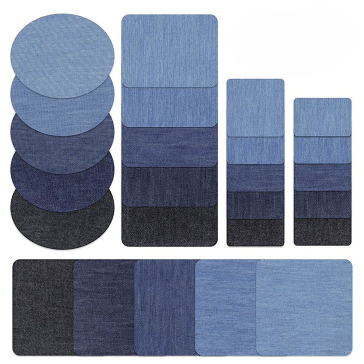 Denim Iron-On Jean Patches with Strong Adhesive, Assorted Shades for Inside and Outside Clothing Repair