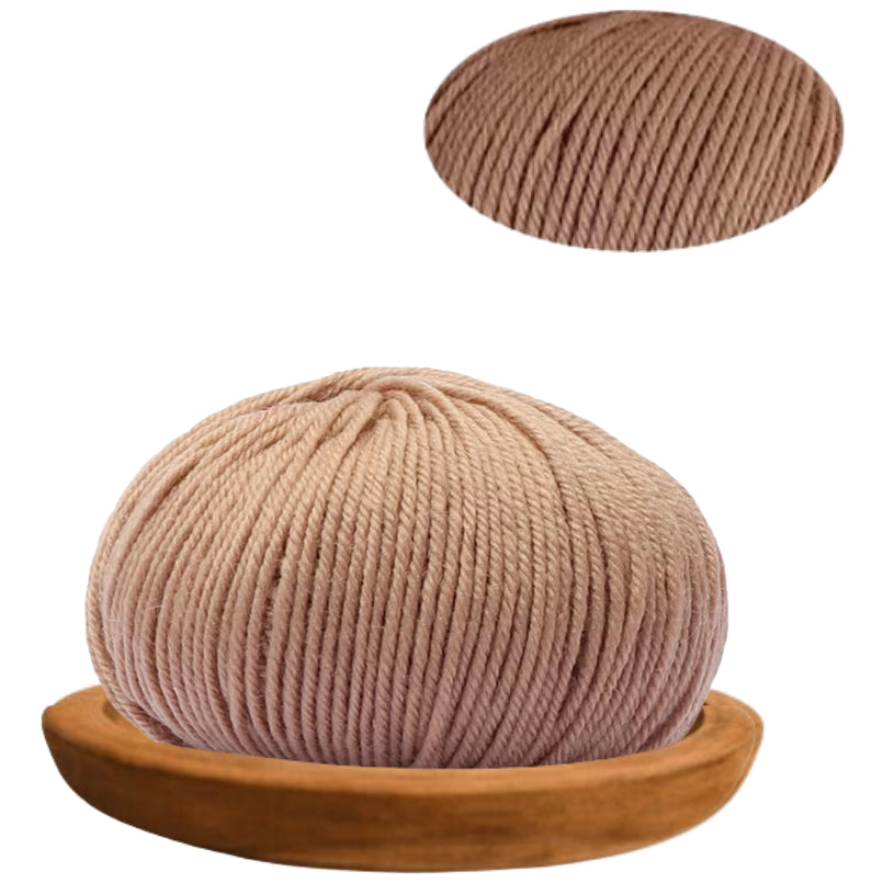 Camel 100% Merino Wool Yarn, 4 Strands, 140 Yards 50g/1.76oz, 6-Ply Soft Yarn for Knitting & Crocheting