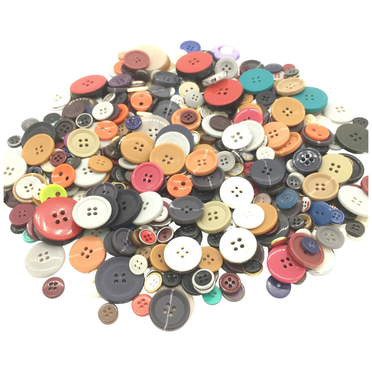 Assorted Resin Buttons 2 and 4 Hole Mixed Sizes 0.9 to 3.5 cm for Sewing and DIY Crafts, Pack of 500