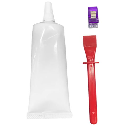 Permanent Fabric Glue 60ml Washable Clear Adhesive with Spreader and Clip for Clothes and Crafts