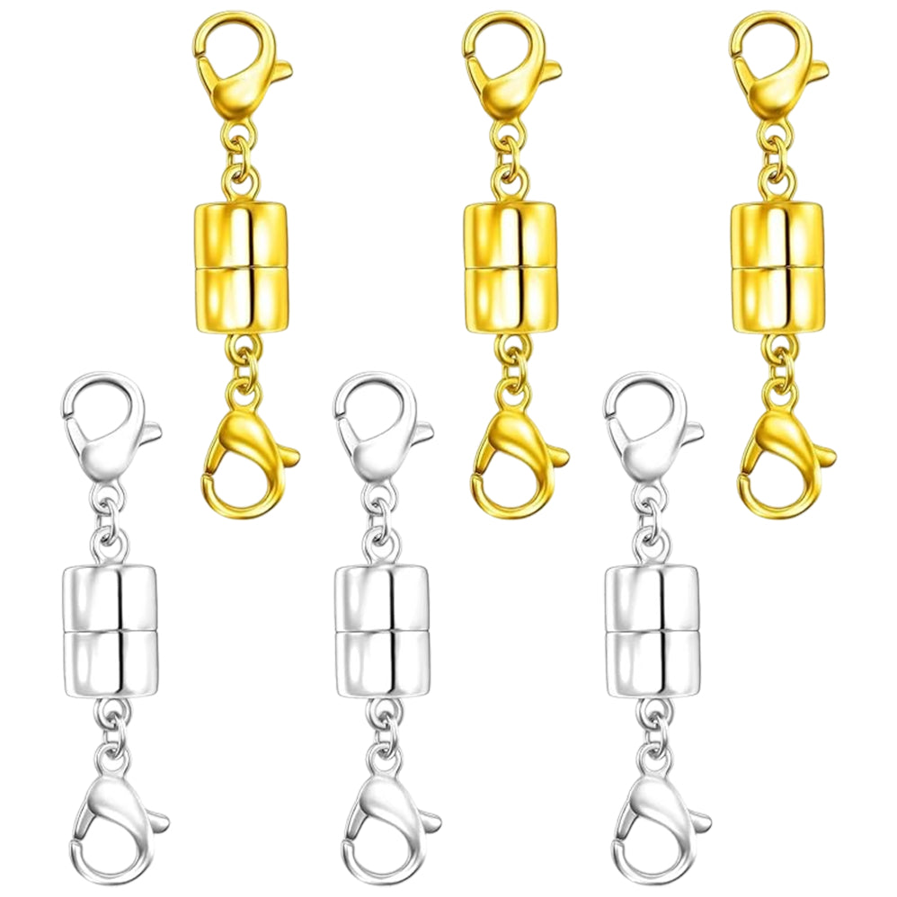 Extra Strong Magnetic Necklace and Bracelet Clasps with Double Lobster Closure for Easy Jewelry Use