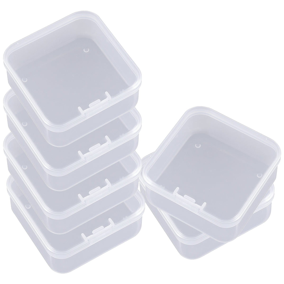 Clear Plastic Mini Storage Boxes for Beads, Jewelry, Crafts, and Small Item Organization, Pack of 6