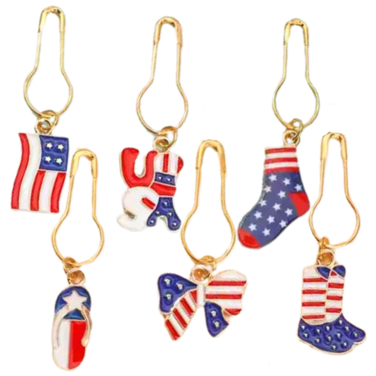 Colorful Enamel Stitch Marker Charms with Clasps for Knitting, Crochet, and Crafting