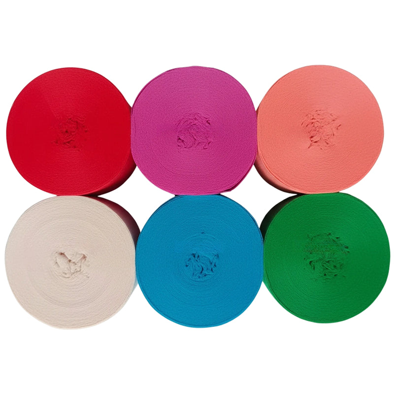 Crepe Paper Streamers 82ft Each Roll for Birthday, Wedding, and Party Decorations 1.77 Inch, Pack of 6