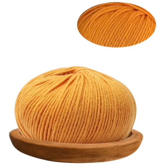 Turmeric 100% Merino Wool Yarn, 4 Strands, 140 Yards 50g/1.76oz, 6-Ply Soft Yarn for Knitting & Crocheting