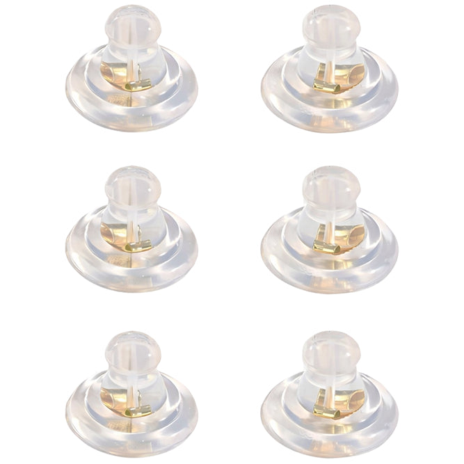 Silicone Earring Backs Replacement Hypoallergenic Secure Stoppers For Stud Earrings Droopy Ears Adults, Pack of 6