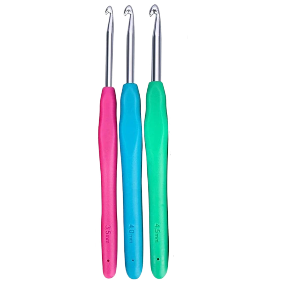 Crochet Hook 3 Sizes Set for DIY Yarn Projects, Knitting Gloves, Hats, Bags, and More