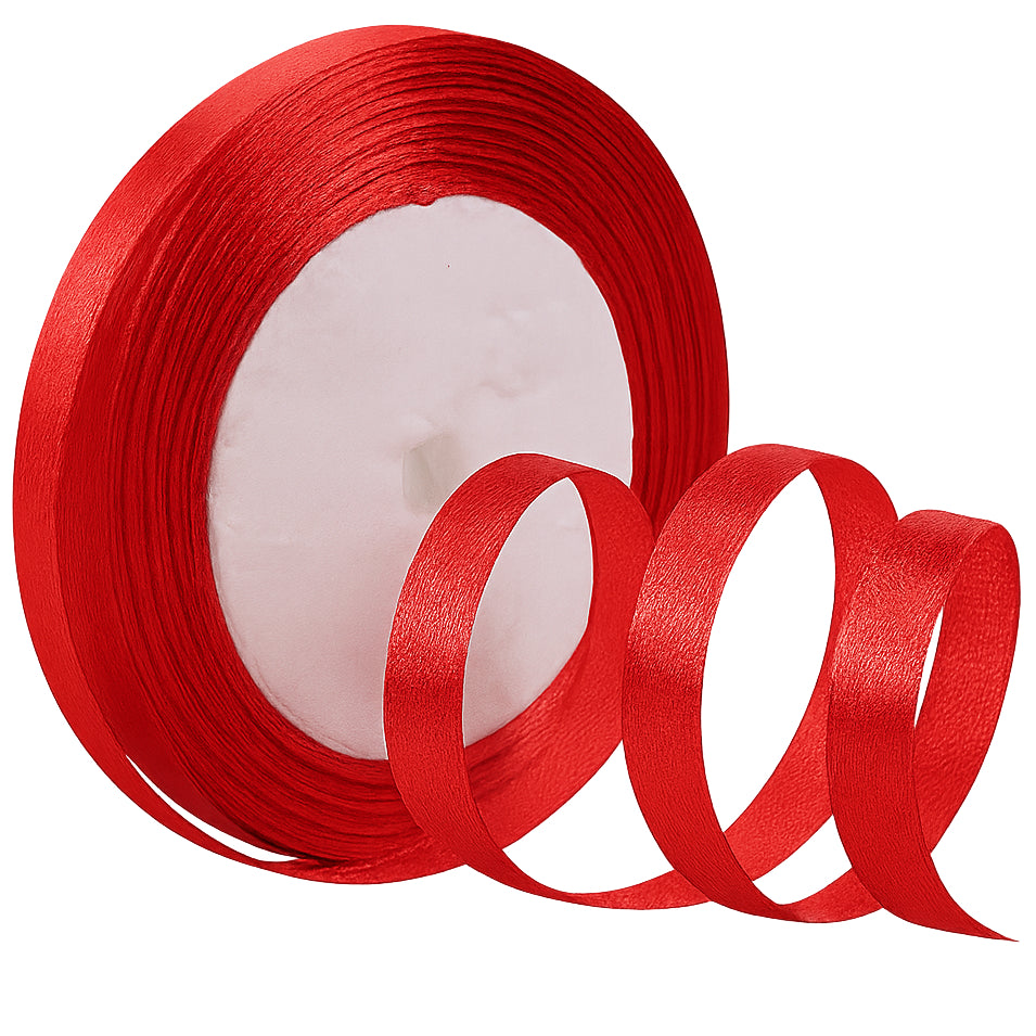 Satin Ribbon 3/8 Inch Wide Single Face Polyester Roll 23 Yards for Crafts and Decoration