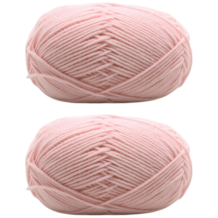 Milk Cotton Yarn 2mm Medium 4 Ply for Crochet Knitting and DIY Crafts, 50 Grams/1.76oz 140 yards, Pack of 2