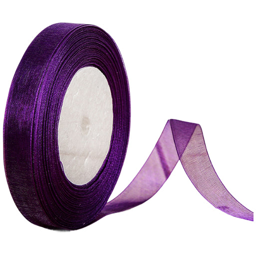 1 Inch Shiny Chiffon Ribbon 50 Yards Roll Polyester Sheer Fabric Ribbon for Crafts and Decorations