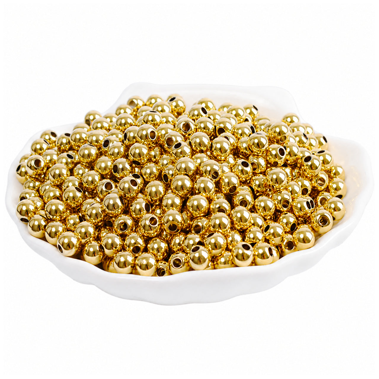 4mm Smooth Round Spacer Beads Coated Plastic Loose Ball Beads for Bracelet Jewelry Making