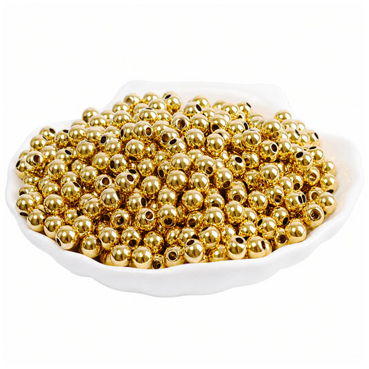 4mm Smooth Round Spacer Beads Coated Plastic Loose Ball Beads for Bracelet Jewelry Making