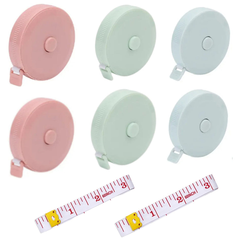 Mini Retractable Tape Measure Set With Soft Fabric Ruler 150cm Pocket Size Sewing Measuring Tapes