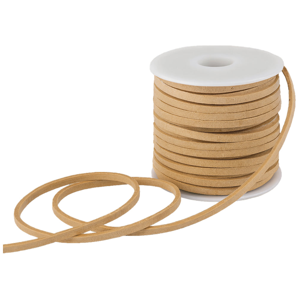 2.6mm x 5m Flat Genuine Leather Cord for Braiding, Jewelry Making, and Craft Projects