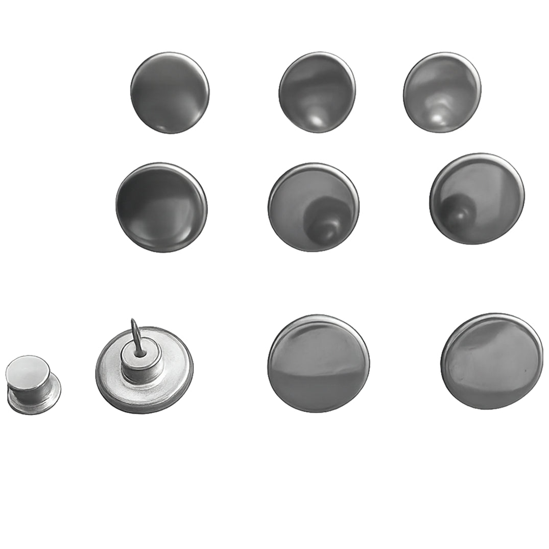 8 Sets Adjustable 17mm Metal Jean Buttons with Pins for Pants and Loose Jeans