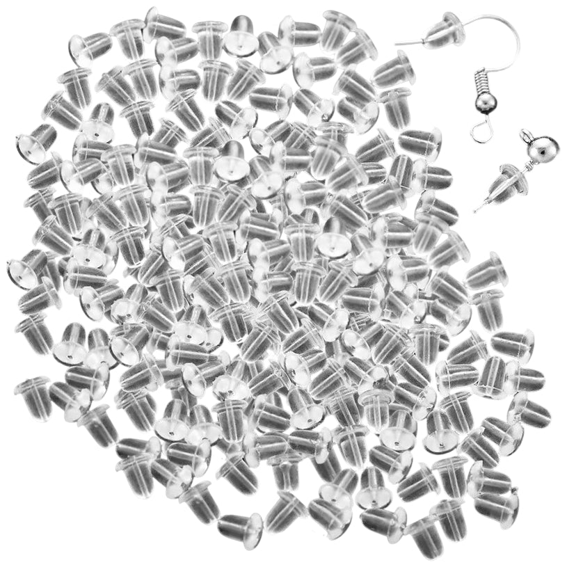 Soft Clear Silicone Earring Backs for Studs, Hypoallergenic Replacement Stoppers for Secure Everyday Wear