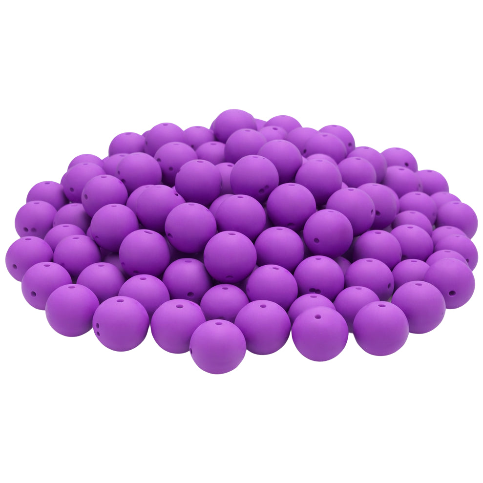 15mm Silicone Beads for Keychains Bracelets Pens Crafts Bulk Round Beads DIY Jewelry Making, Pack of 100
