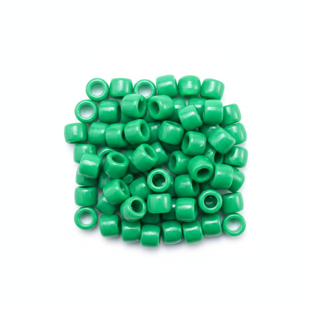 Pony Beads 6 x 9 mm Plastic Craft Beads for DIY Jewelry Hair and Decorations, Pack of 1200