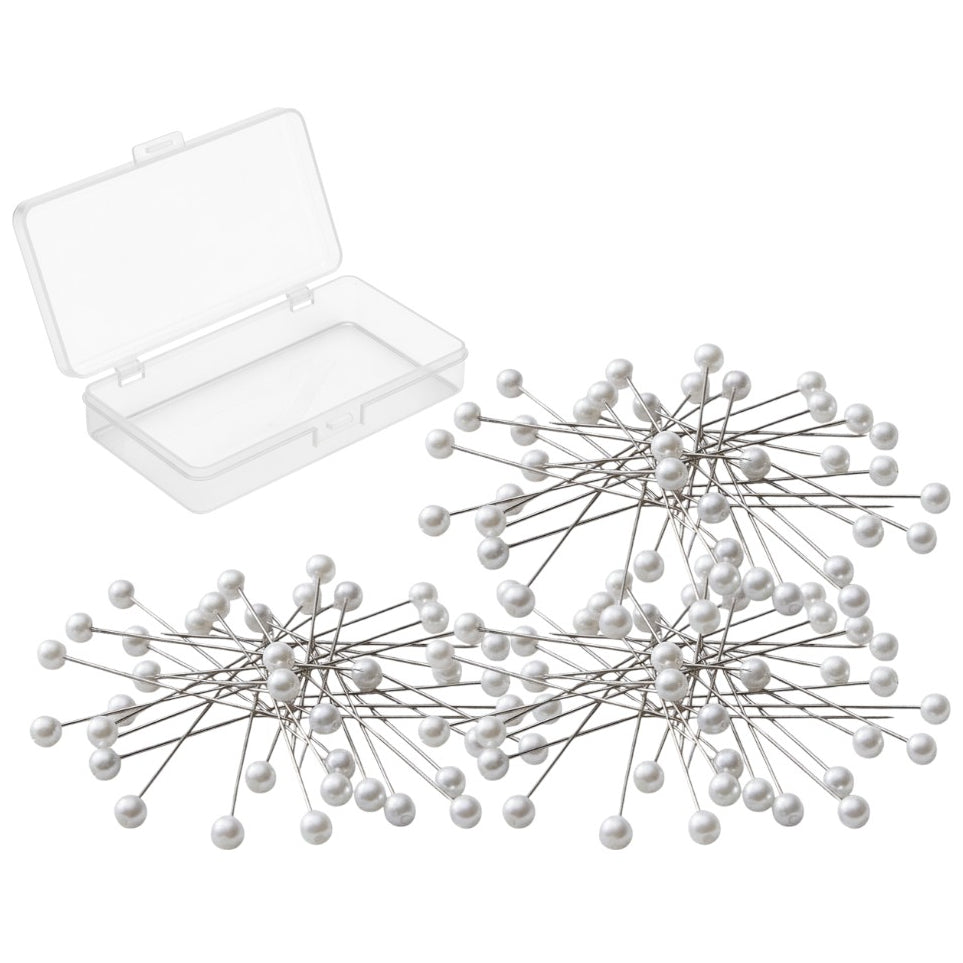 White Pearl Corsage Pins Long Straight Sewing Pins for Wedding Bouquet Jewelry Quilting and DIY Crafts