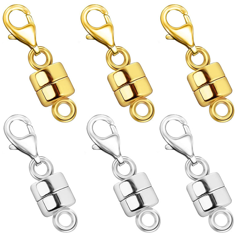 Double Lobster Magnetic Necklace Clasps 14K Gold and Silver Extenders for Jewelry Repair